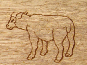 sign with a sheep carved into the wood - 4mb3012