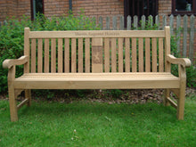 Load image into Gallery viewer, 2014-06-05-Kenilworth bench 6ft with central panel in teak wood-2977