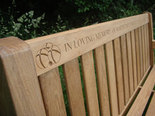 Load image into Gallery viewer, French &quot;boules&quot; carved into wood on memorial bench - 4mb1850