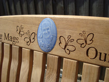 Load image into Gallery viewer, Butterfles type 1 carving on Windsor bench
