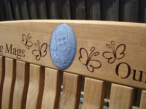 Butterfles type 1 carving on Windsor bench