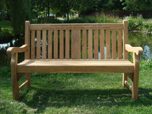 Load image into Gallery viewer, British Legion poppy carved into the wood on a memorial bench - 4mb3099