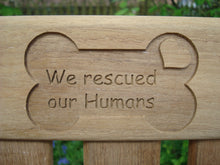 Load image into Gallery viewer, memorial bench with dogs bone carved into wood - 4mb3659