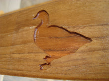 Load image into Gallery viewer, memorial bench with Goose silhouette carved into wood - 4mb3703