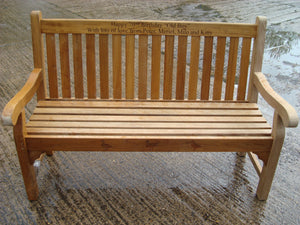 memorial bench with Goose silhouette carved into wood - 4mb3703