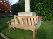 Load image into Gallery viewer, 2012-12-11-Kenilworth bench 5ft with central panel in teak wood-2021
