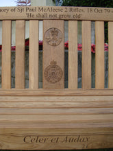 Load image into Gallery viewer, 2012-12-11-Kenilworth bench 5ft with central panel in teak wood-2021