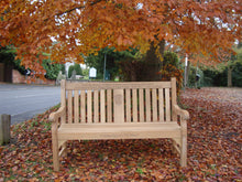 Load image into Gallery viewer, 2012-11-08-Kenilworth bench 5ft with central panel in teak wood-1973