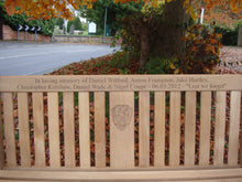 Load image into Gallery viewer, 2012-11-08-Kenilworth bench 5ft with central panel in teak wood-1973