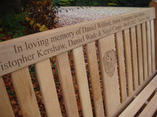 Load image into Gallery viewer, 2012-11-08-Kenilworth bench 5ft with central panel in teak wood-1973