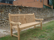 Load image into Gallery viewer, Kenilworth Memorial Bench 6ft with panel in FSC Certified Teak Wood