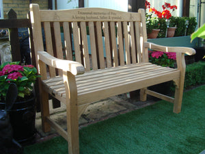 memorial bench with boxing gloves carved into wood - 4mb3823