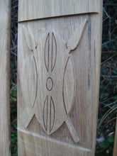 Load image into Gallery viewer, Kenya emblem carved into wood on memorial bench - 4mb2094