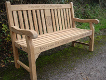 Load image into Gallery viewer, Kenya emblem carved into wood on memorial bench - 4mb2094