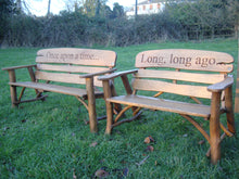 Load image into Gallery viewer, Rustic Memorial Bench 4ft in Oak wood