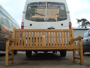 2016-02-1-Kenilworth bench 6ft with central panel in teak wood-4097