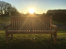 Load image into Gallery viewer, 2017-01-23-Kenilworth bench 6ft with central panel in teak wood-0047