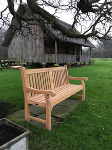 2016-01-06-Kenilworth bench 6ft with central panel in teak wood-4121