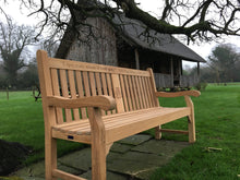 Load image into Gallery viewer, 2016-01-06-Kenilworth bench 6ft with central panel in teak wood-4121