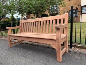 2019-8-8-Royal Park bench 6ft in mahogany wood-5922