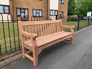 2019-8-8-Royal Park bench 6ft in mahogany wood-5922