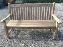 Load image into Gallery viewer, Lily engraved on Warwick teak memorial bench