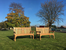 Load image into Gallery viewer, 2017-10-27-Kenilworth bench 5ft with central panel in teak wood-5214