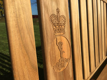 Load image into Gallery viewer, Kenilworth Memorial Bench 5ft with panel in FSC Certified Teak wood