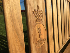 Kenilworth Memorial Bench 5ft with panel in FSC Certified Teak wood