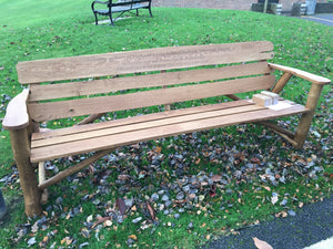 Rustic Memorial Bench 7ft2 in Oak wood