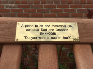 Engraved brass plaque 150x50mm