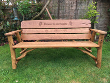 Load image into Gallery viewer, Rustic Memorial Bench 5ft6 in Oak wood