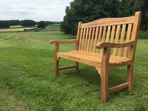 Warwick Memorial Bench 4ft in FSC Certified Teak Wood