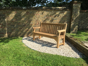 Royal Park Memorial Bench 5ft in FSC Certified Roble wood (Free 1 line engraving)