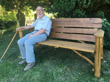 Load image into Gallery viewer, Rustic Memorial Bench 5ft6 in Oak wood