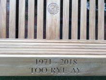 Load image into Gallery viewer, 2018-09-07-Kenilworth bench 5ft with central panel in teak wood-5636