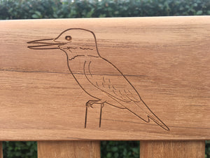 Kingfisher carving to wood