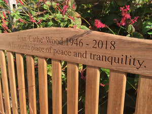 Warwick Memorial Bench 4ft in FSC Certified Teak Wood