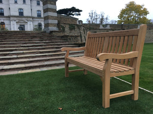 Kenilworth Memorial Bench 5ft with panel in FSC Certified Teak wood