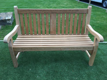 Load image into Gallery viewer, 2018-10-26-Kenilworth bench 5ft with central panel in teak wood-5679