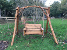 Load image into Gallery viewer, Rustic Memorial Swing Seat 4ft in Oak wood