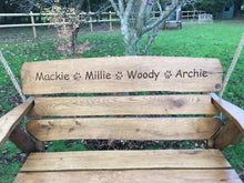 Load image into Gallery viewer, Rustic Memorial Swing Seat 4ft in Oak wood