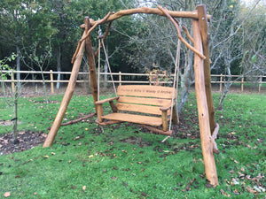 Rustic Memorial Swing Seat 4ft in Oak wood