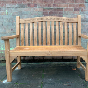 Oxford Memorial Bench 4ft in FSC Certified Teak Wood