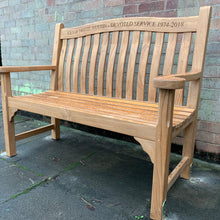 Load image into Gallery viewer, Oxford Memorial Bench 4ft in FSC Certified Teak Wood