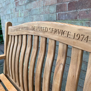 Oxford Memorial Bench 4ft in FSC Certified Teak Wood