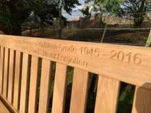 Load image into Gallery viewer, Royal Park Memorial Bench 5ft in FSC Certified Roble wood (Free 1 line engraving)