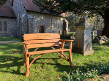 Load image into Gallery viewer, 2019-6-7-Rustic bench 4ft in oak wood-5745
