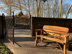 Rustic Memorial Bench 4ft in Oak wood