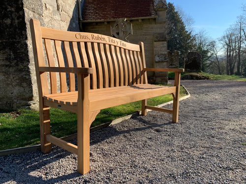 Oxford Memorial Bench 5ft in FSC Certified Teak Wood